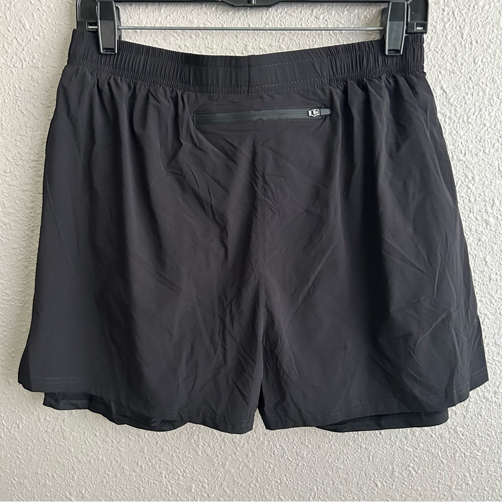 NEW Pudolla Black 2 in 1 Running Shorts 5" Quick Dry Gym Athletic Workout Shorts - Picture 5 of 14